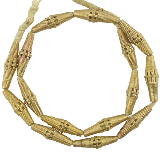 African Handmade Brass Beads Strand By Ashanti Artisans