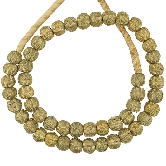 Ghanaian African Round Brass Beads 12-13Mm - Handcrafted