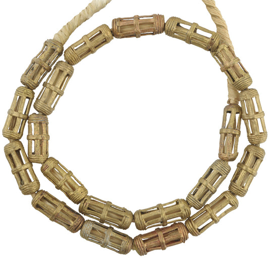 Ghanaian Handmade Brass Beads Strand - 22" | Tribalgh