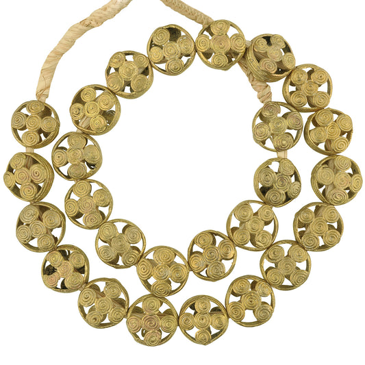 Tabular African Brass Beads - Handmade In Ghana