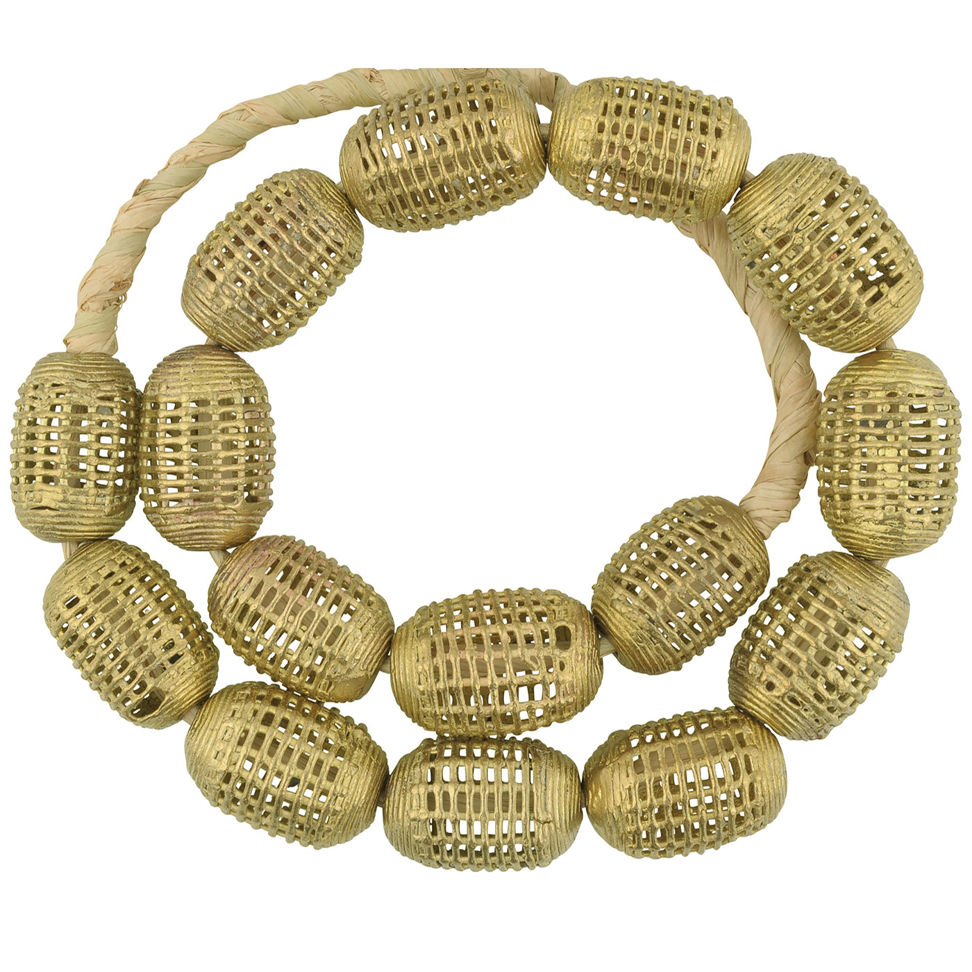 Large Handmade African Brass Beads From Ghana