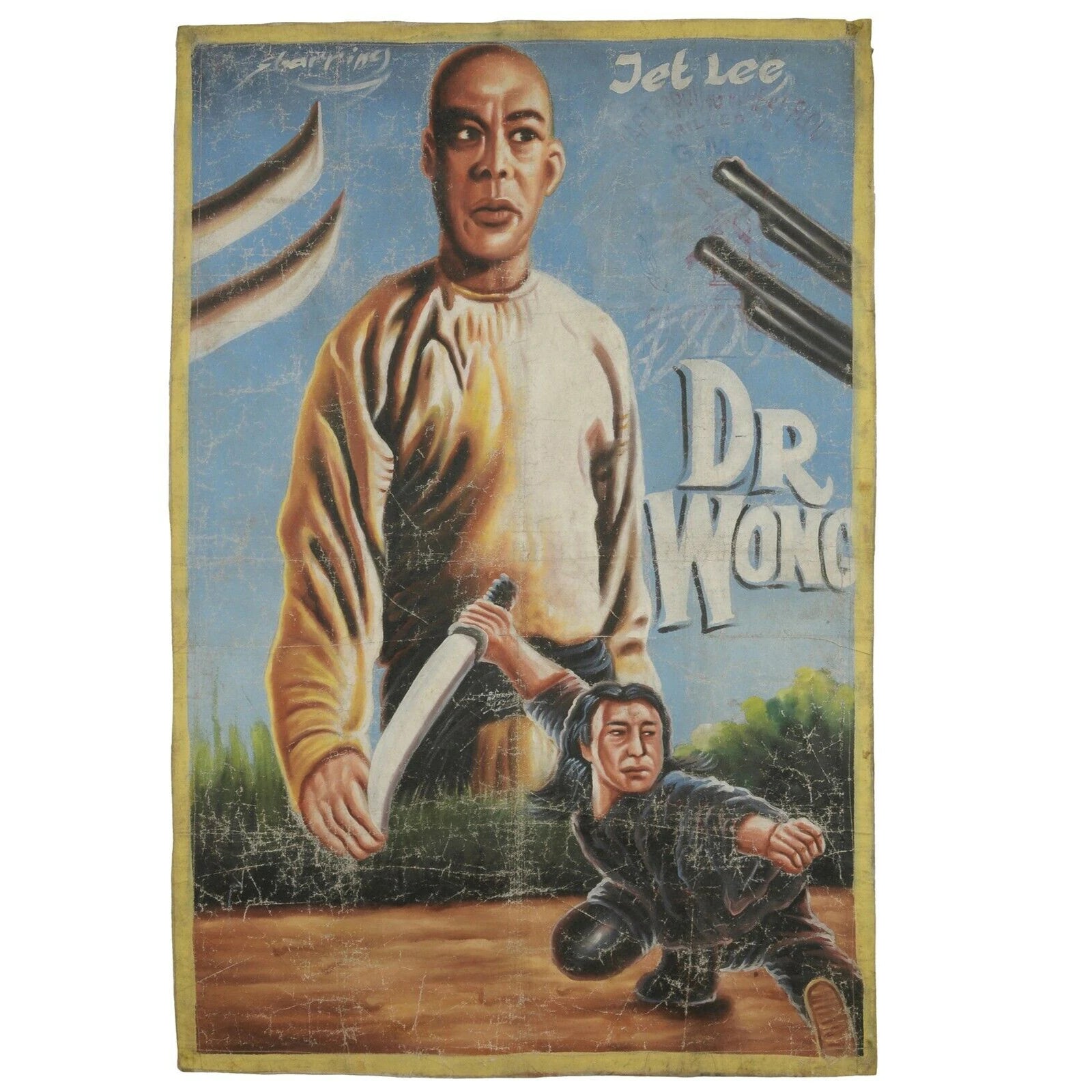 Dr. Wong Hand-Painted Movie Poster - Ghanaian Art Collectible