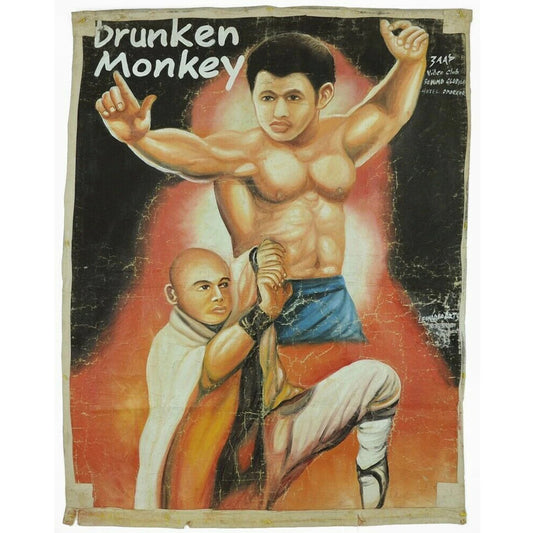 Drunken Monkey - Original Hand-Painted Ghanaian Movie Poster