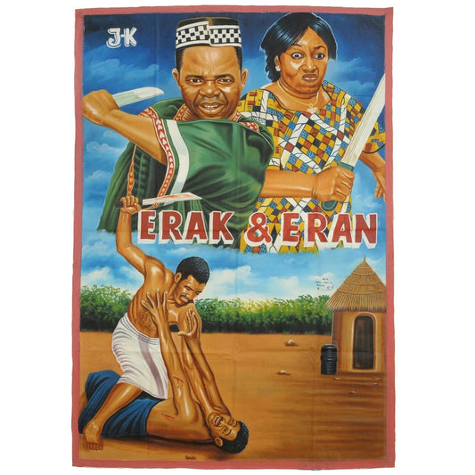 Erak & Eran Movie Poster - Authentic Hand-Painted Ghanaian Art