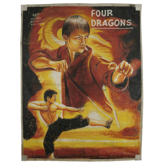 Authentic 'Four Dragons Martial Arts' Hand Painted Movie Poster