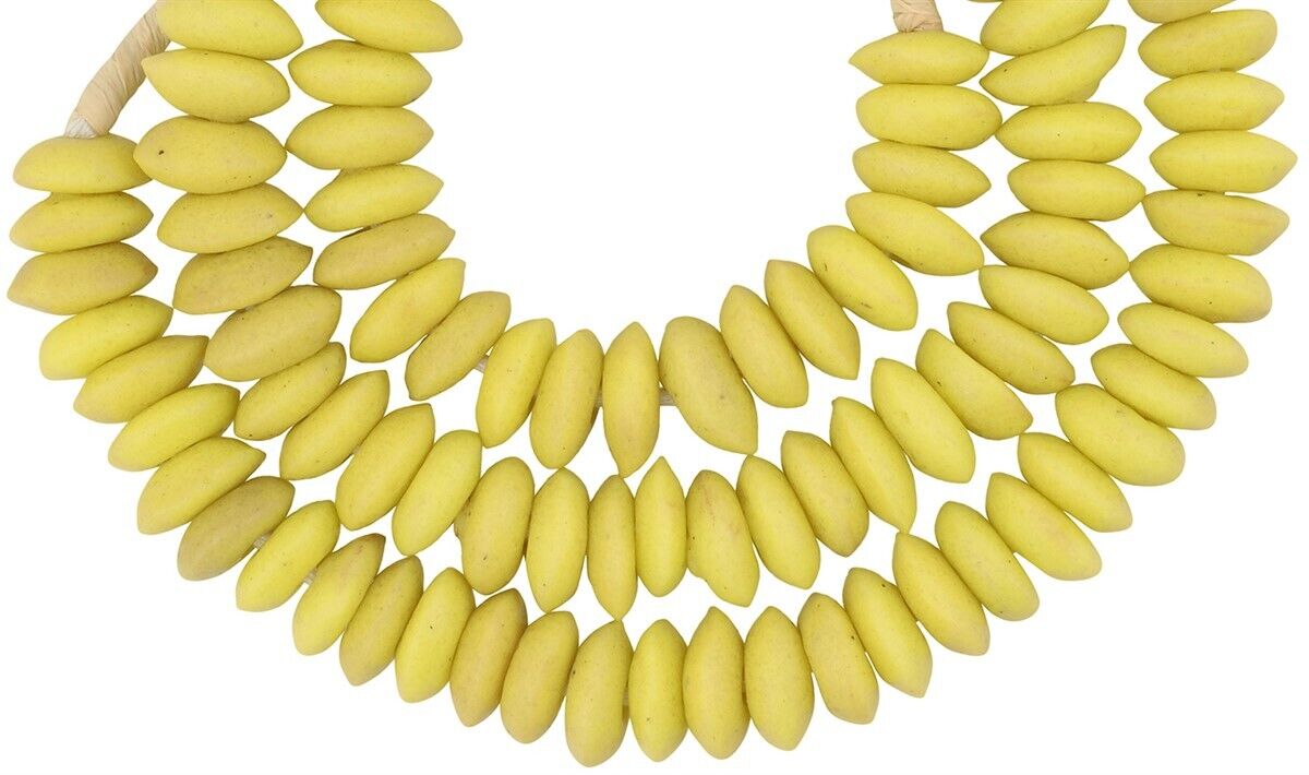 Authentic Krobo Glass Beads - 13Mm Recycled African Trade Beads - close-up