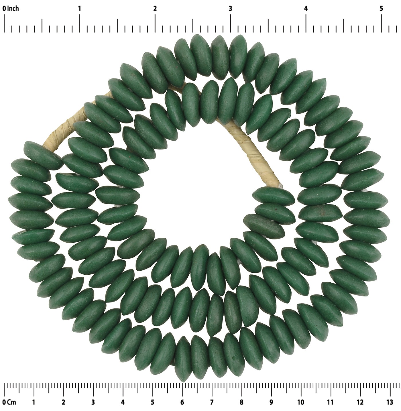 Authentic African Trade Beads - 13-14Mm Krobo Glass Beads From Ghana - zoomed-in detail