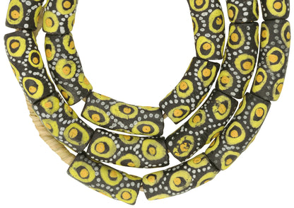 New African Trade Beads - Handmade 10Mm Powder Glass Ghana Beads - close-up