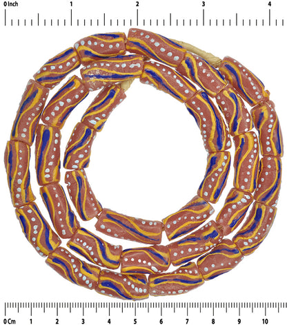 Handmade Ghana Krobo Glass Beads - 26" Strand, 9Mm Diameter - close-up