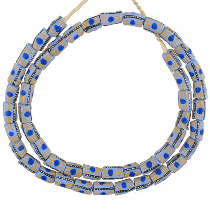 Authentic Ghana Krobo Fancy Recycled Glass Beads - 8-9Mm