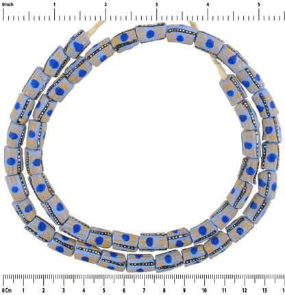 Authentic Ghana Krobo Fancy Recycled Glass Beads - 8-9Mm - close-up