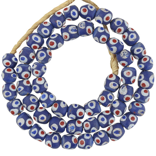 Unique Fancy Krobo African Trade Beads - Recycled Glass 11Mm