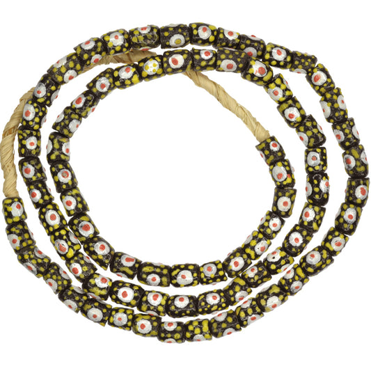 Handmade Fancy Krobo Glass Beads - African Trade, 7-8Mm