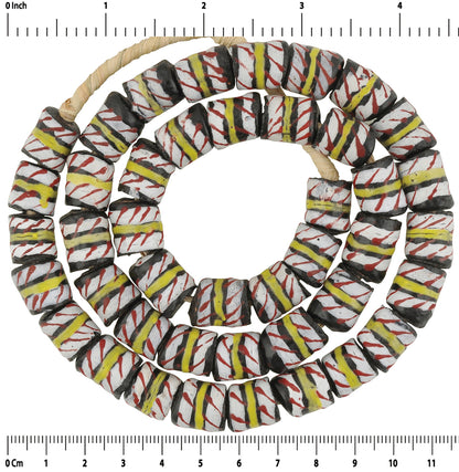 African Beads Handmade Recycled Glass Powder Krobo Ghana - zoomed-in detail