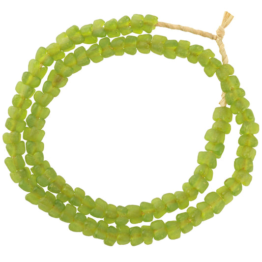 African Trade Beads: Translucent Krobo Glass Beads, 20" Strand