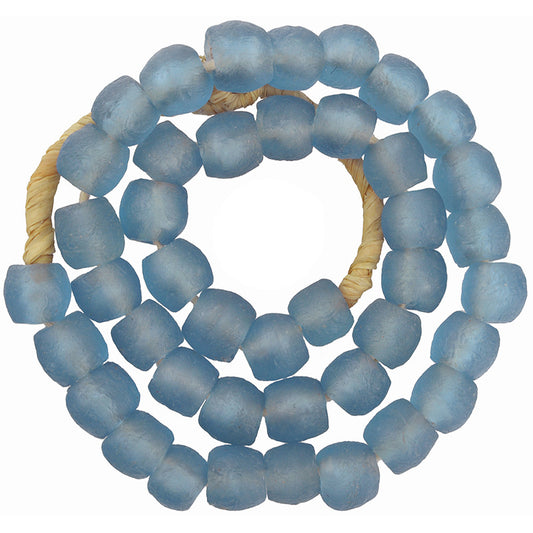 Translucent Krobo Glass Beads - African Trade, Recycled, 20.5"