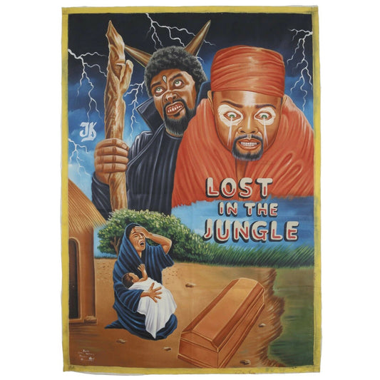 Lost In The Jungle Movie Poster - Authentic Hand-Painted Ghanaian Art