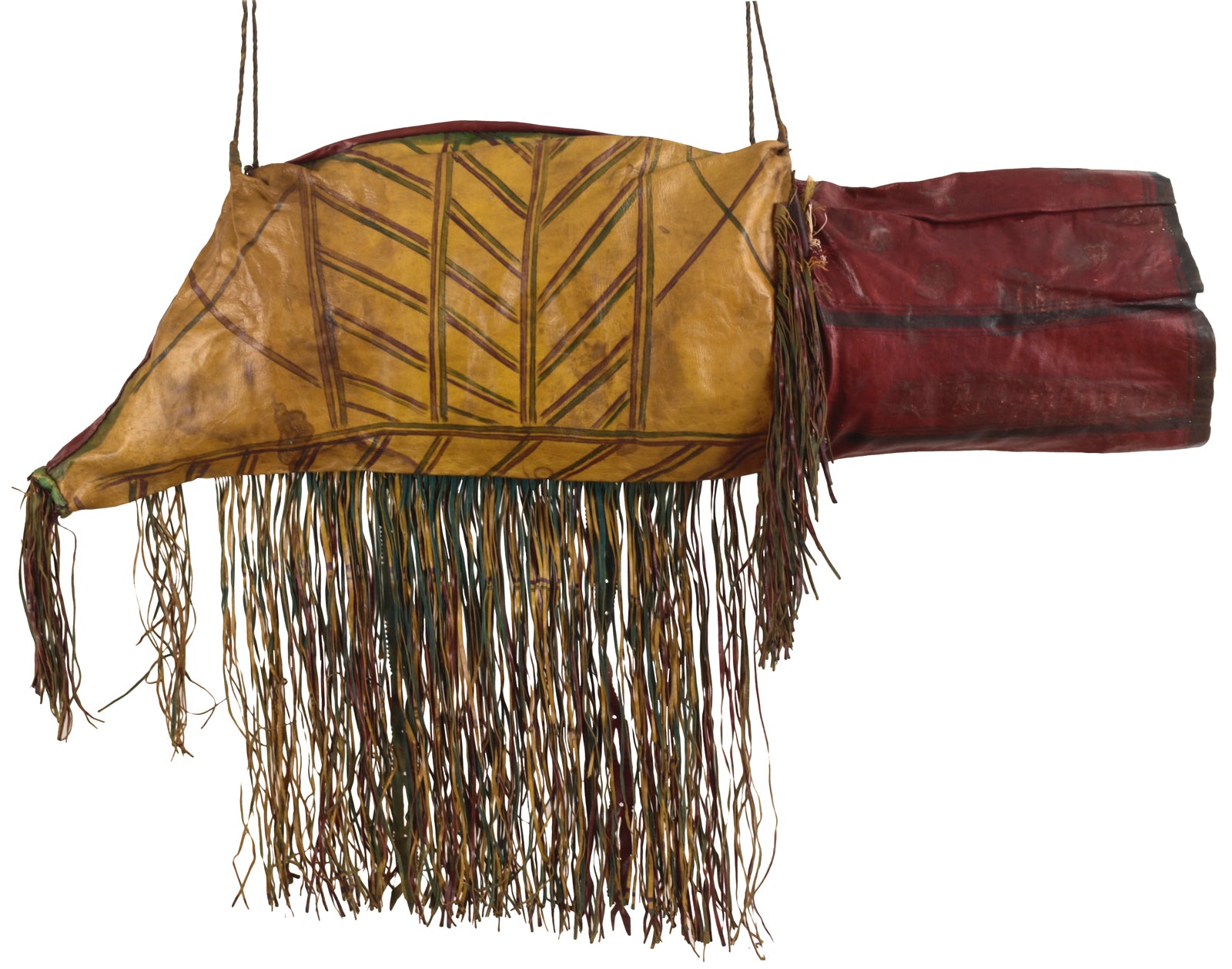Authentic Tuareg Leather Camel Bag – Sahara Nomad Geometric Art (46½″×33″)