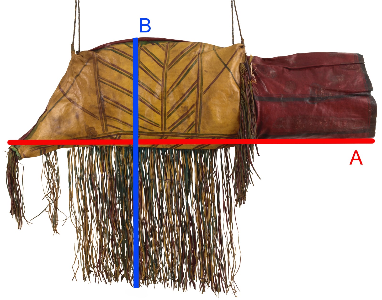 Authentic Tuareg Leather Camel Bag – Sahara Nomad Geometric Art (46½″×33″)
