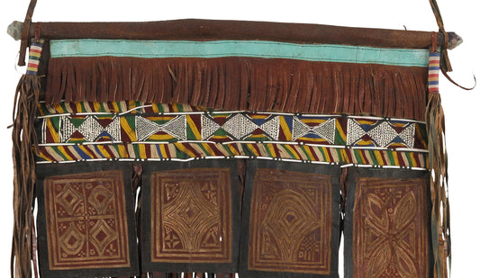 Tuareg Leather Tent Decor Panel African Niger Sahara Peul - alternate view