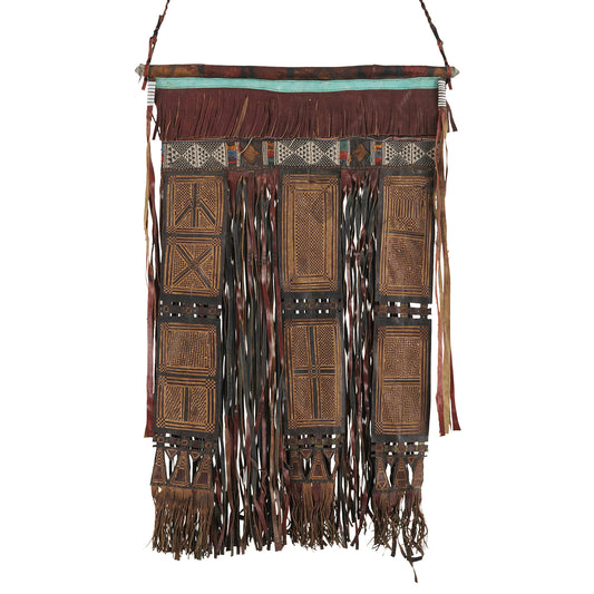 Old African Art Tuareg Bedouin Leather Tent Decoration Panel Niger