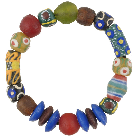Handmade Beaded Bracelet - African Glass Trade Beads