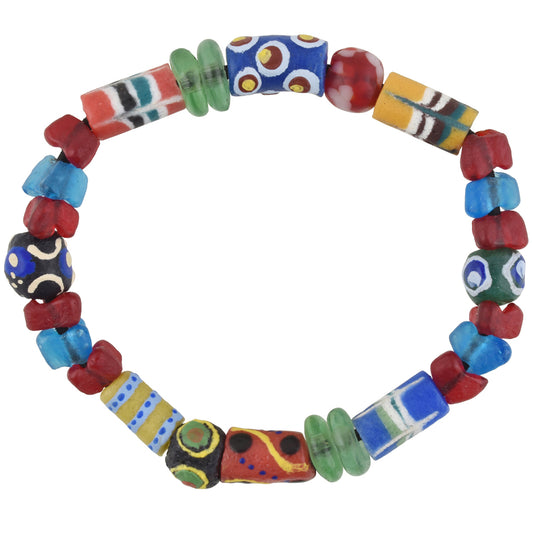 Handmade Beaded Bracelet - African Glass Beads From Ghana
