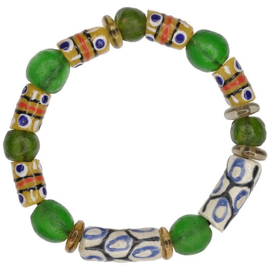 Handmade African Beaded Bracelet - Ghanaian Glass Beads