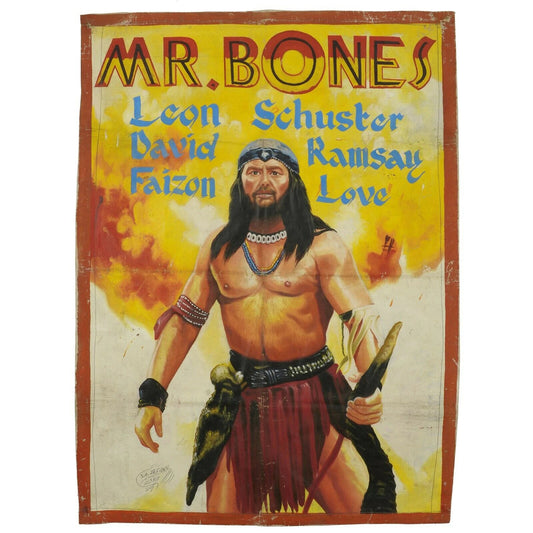 Authentic "Mr. Bones" Hand-Painted Ghana Movie Poster - Collectible Art