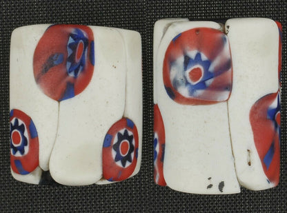 Rare Antique Venetian Millefiori Mosaic Glass Trade Beads  17-18Mm - alternate view