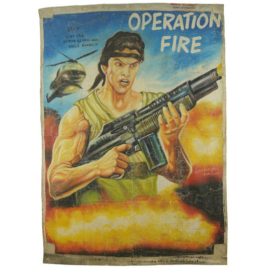 Operation Fire - Collectible Ghanaian Hand-Painted Movie Poster