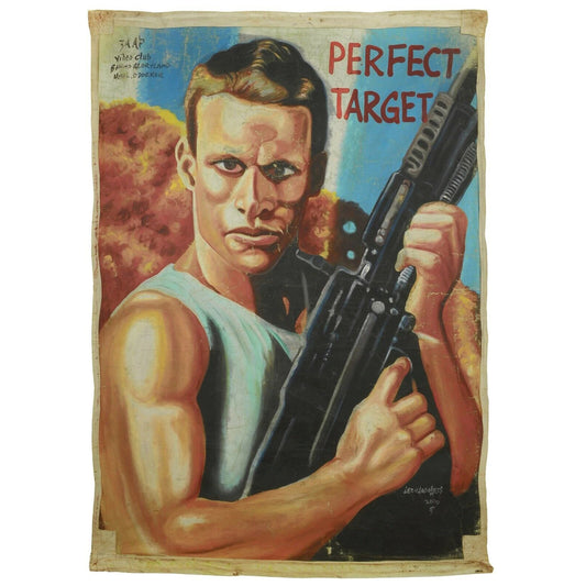 Authentic 'Perfect Target' Hand-Painted Ghana Movie Poster