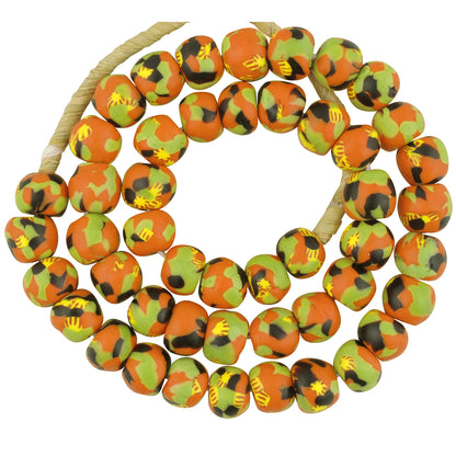 Handmade Krobo Glass Beads - 12-13Mm Recycled African Trade Beads