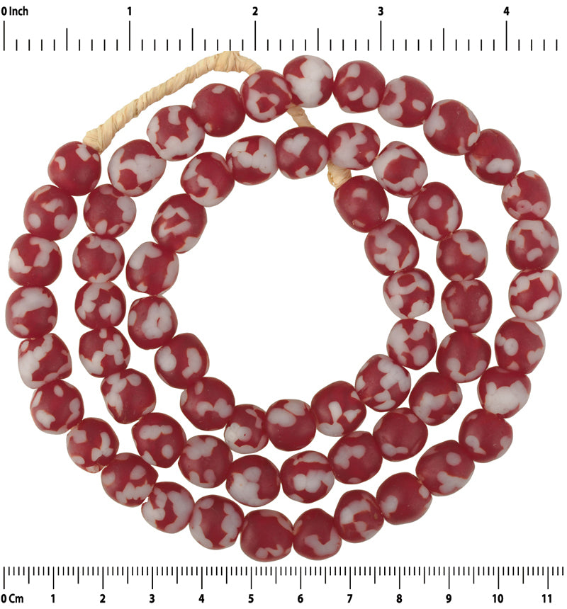 Unique Recycled Glass African Trade Beads, Ghana 10Mm - close-up