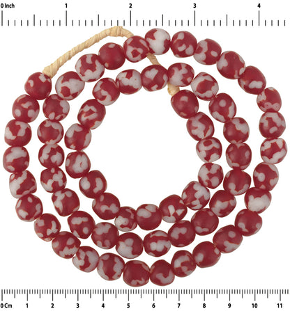 Unique Recycled Glass African Trade Beads, Ghana 10Mm - close-up