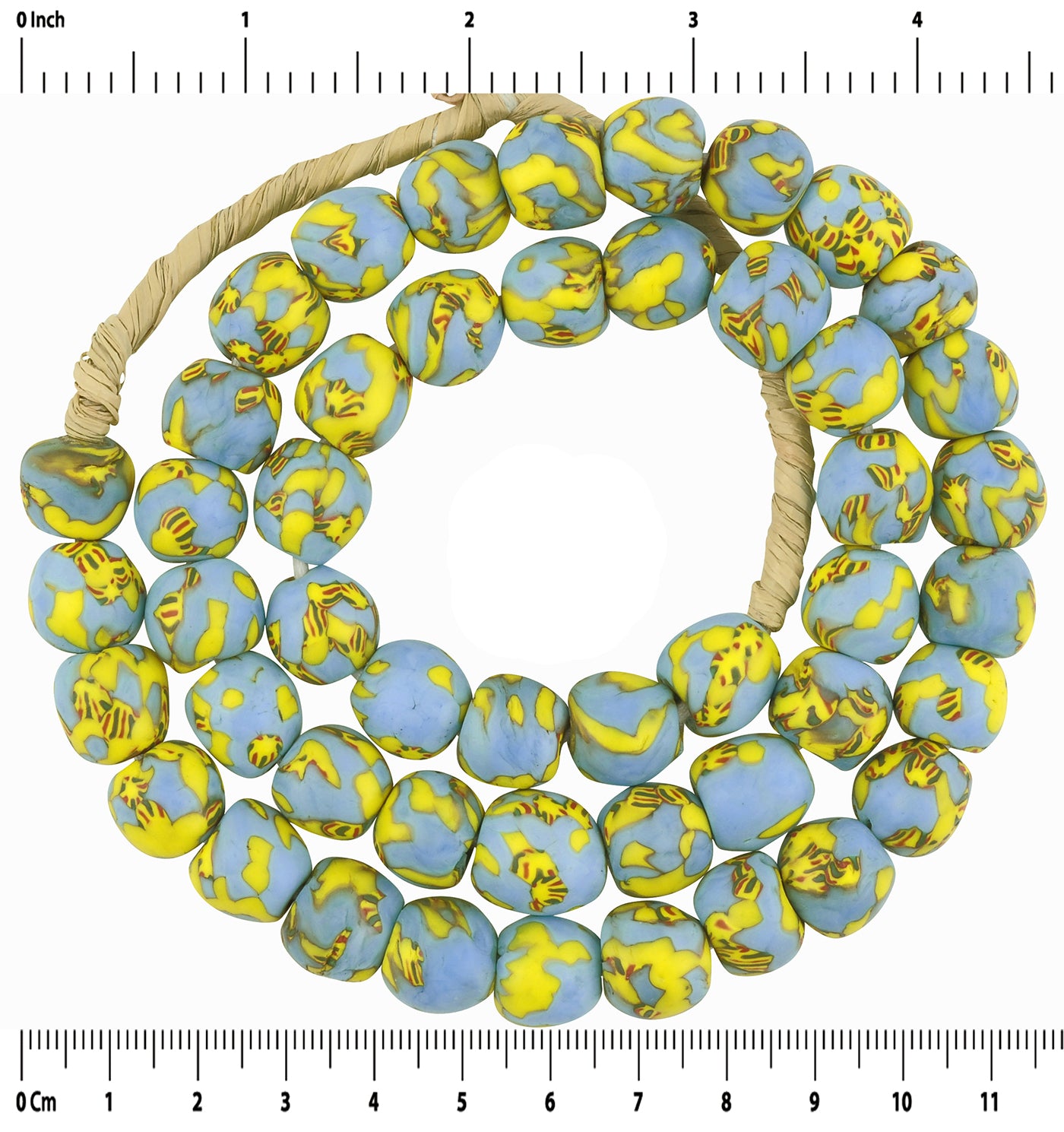 Handmade Ghana Glass Beads - African Trade Recycled Glass Beads - zoomed-in detail