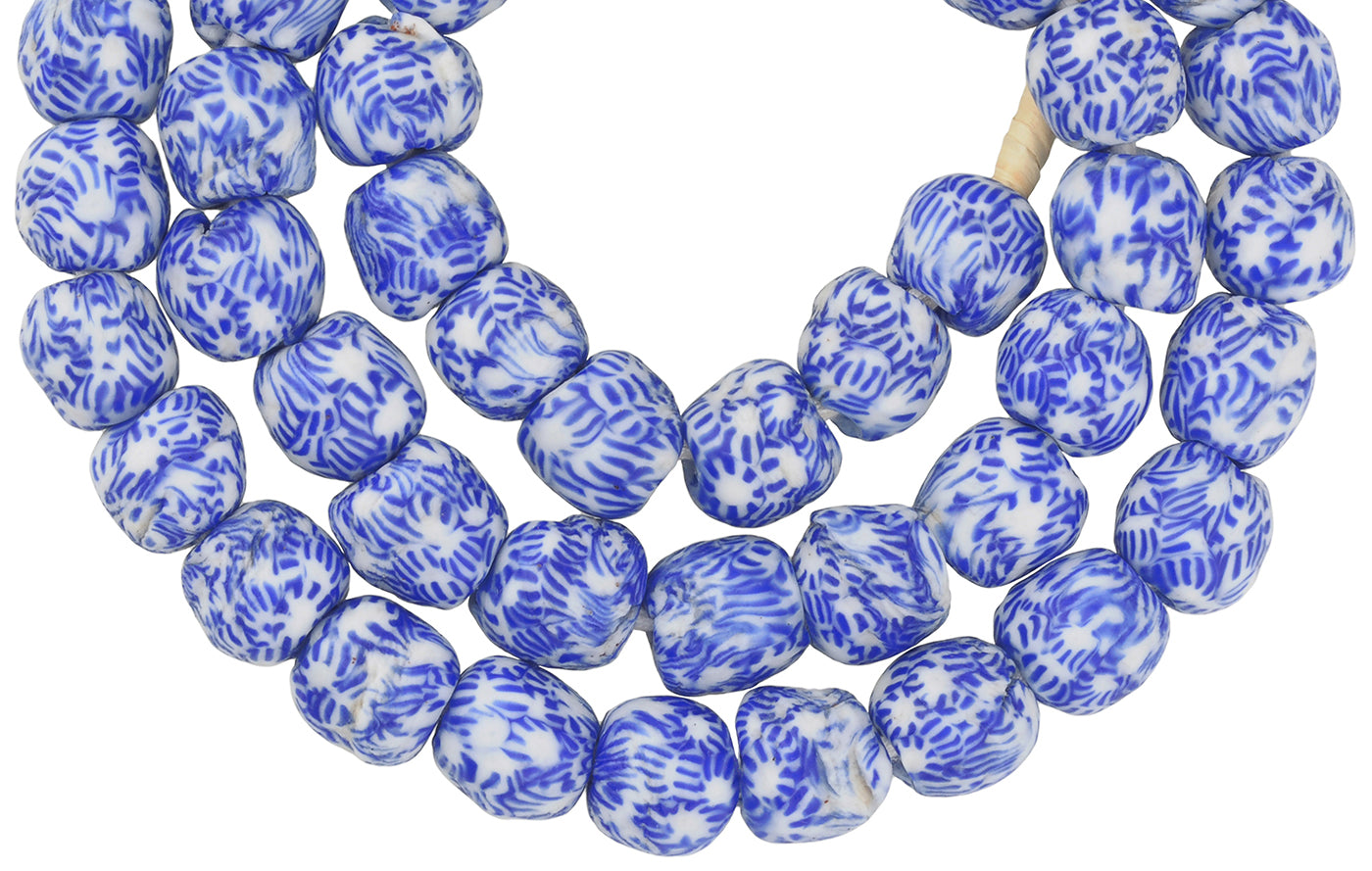 Handmade Recycled Tiny Seed Glass Beads Krobo Ghana Tribal African - close-up