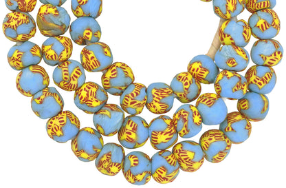 Handmade African Trade Beads - Fused Recycled Glass Krobo Beads - alternate view