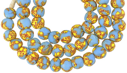 Handmade African Trade Beads - Fused Recycled Glass Krobo Beads - close-up