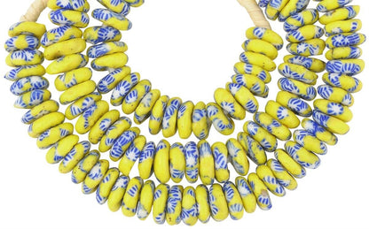 Authentic African Trade Fused Glass Beads - 10-11Mm, Ghana - zoomed-in detail
