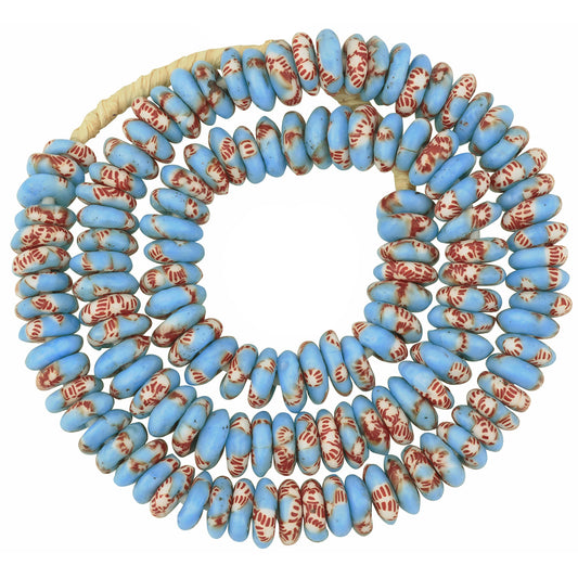Authentic Ghanaian Recycled Glass Disk Beads - African Trade