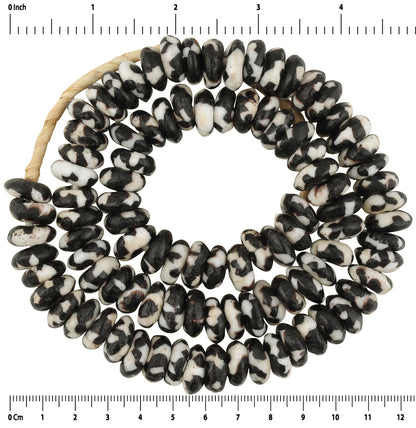Large African Trade Beads - Recycled Glass From Ghana, 13-14Mm - zoomed-in detail