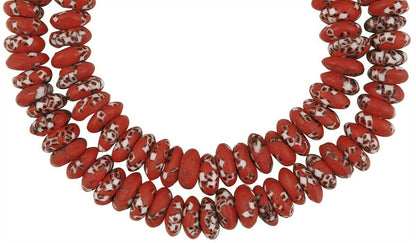 Handmade African Trade Beads - Ghana Recycled Fused Glass Disks - alternate view