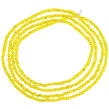 Yellow Translucent 2 mm Old Venetian Drawn Seed Beads Strand – Excellent