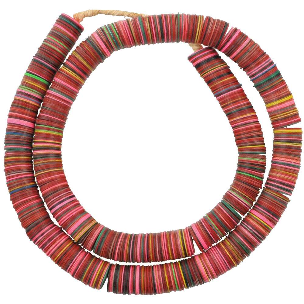 Rare Old Bohemian Czech Vulcanic Disks - Large African Trade Beads