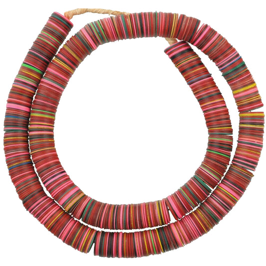 Rare Old Bohemian Czech Vulcanic Disks - Large African Trade Beads