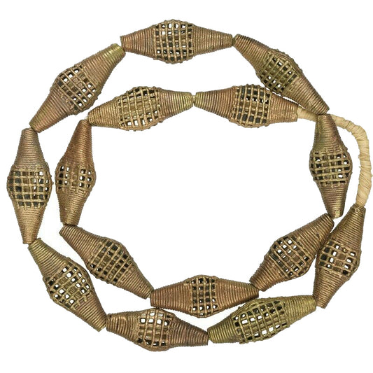 New Ashanti Tabular Brass Beads - Exquisite Handmade Art