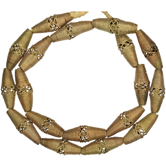 Large Handcrafted Ashanti Brass Beads - Authentic Ghanaian Artistry