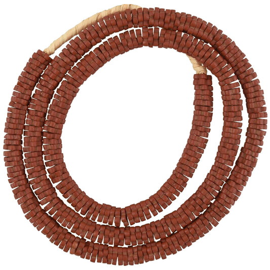 Old Brown Spacer Flower Czech Glass Trade Beads - Vintage Bohemian