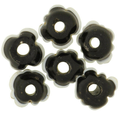 Antique Dog Tooth Venetian Wound Glass Trade Beads, 7-8Mm - alternate view